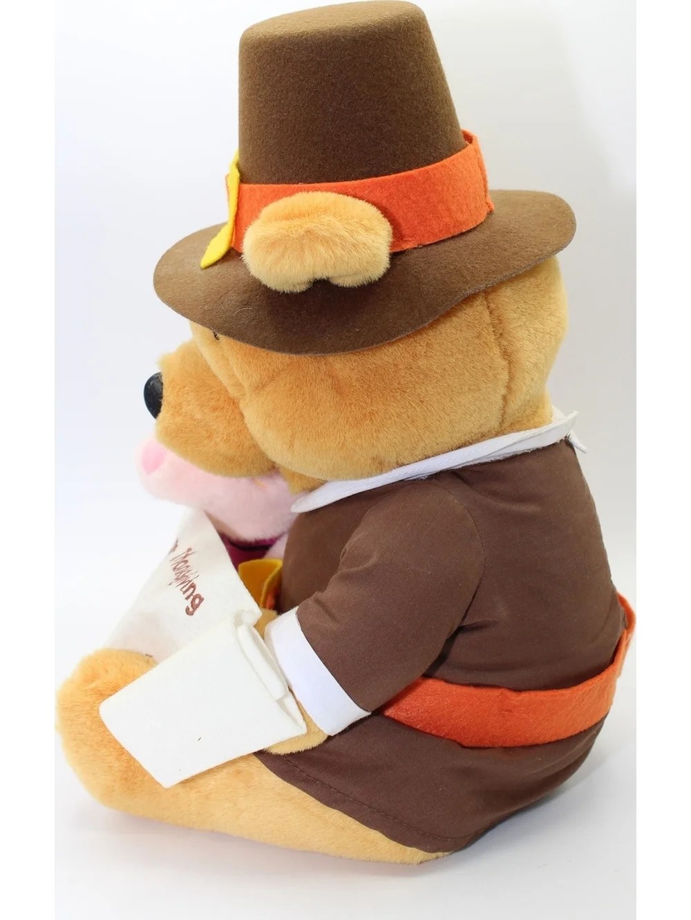 VTG Disney Winnie the Pooh Pilgrim & Piglet Indian Happy Thanksgiving Plush Doll